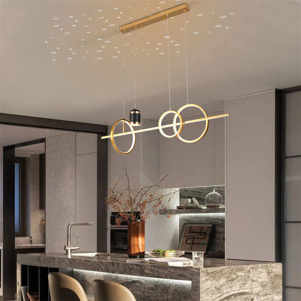 Everly Quinn 5 Light LED Kitchen Island Linear LED Pendant Wayfair